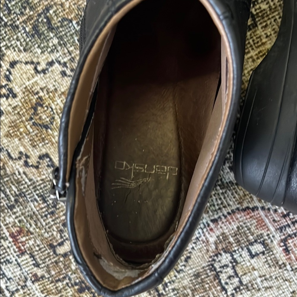 Dansko Black Leather Ankle Boots - Picture 5 of 7